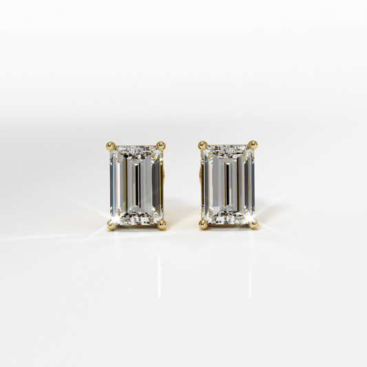 EMERALD CUT STUDS - Epsimonia