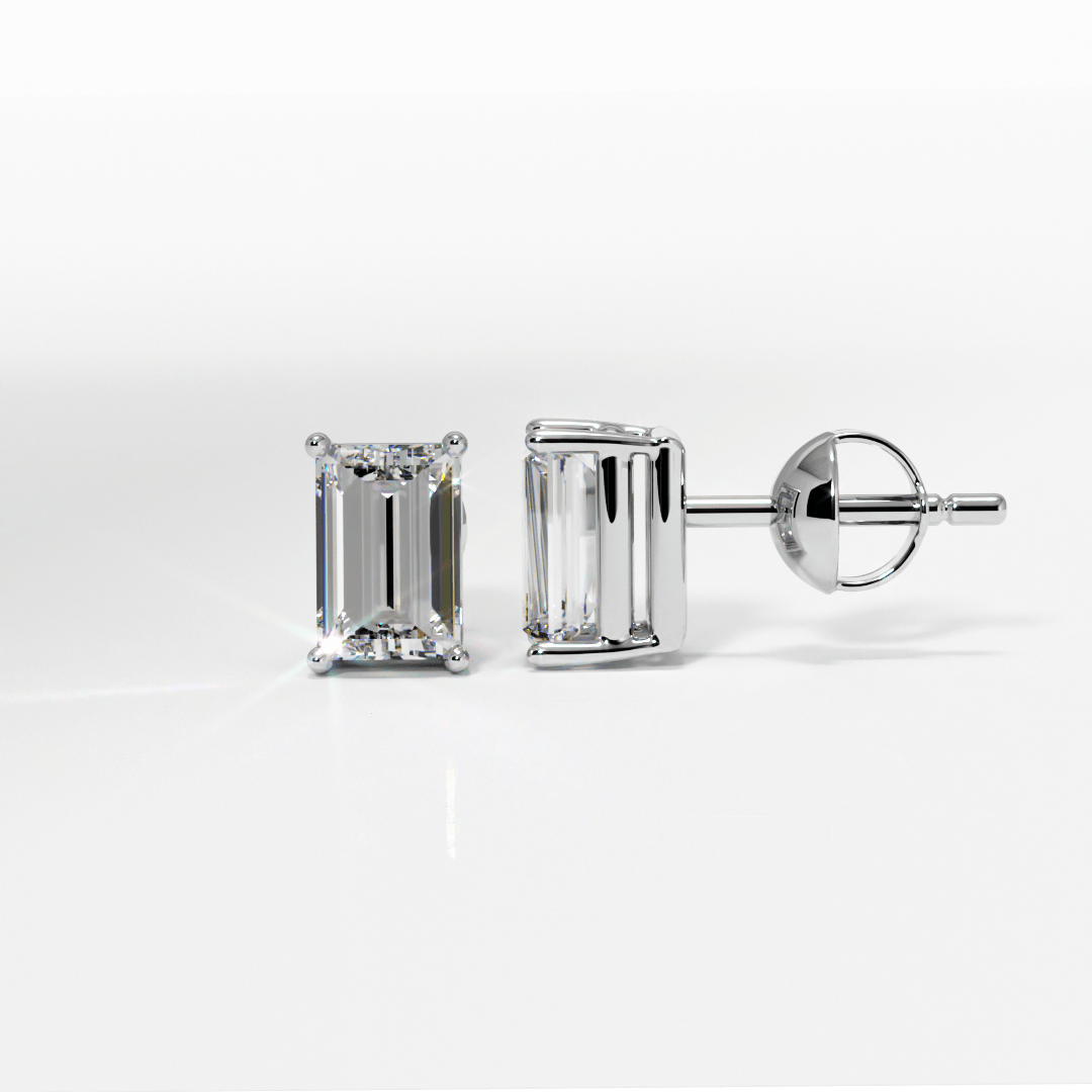 EMERALD CUT STUDS - Epsimonia