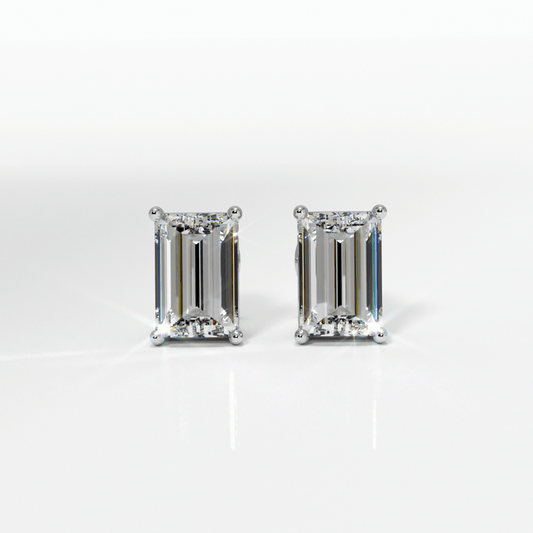 EMERALD CUT STUDS - Epsimonia