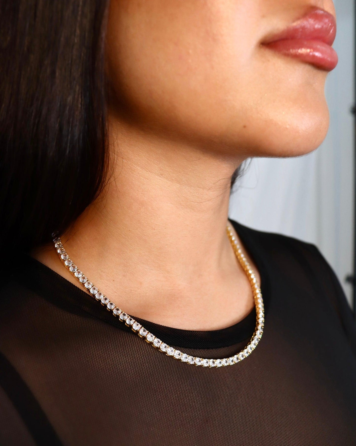 TENNIS NECKLACE 4MM - Epsimonia