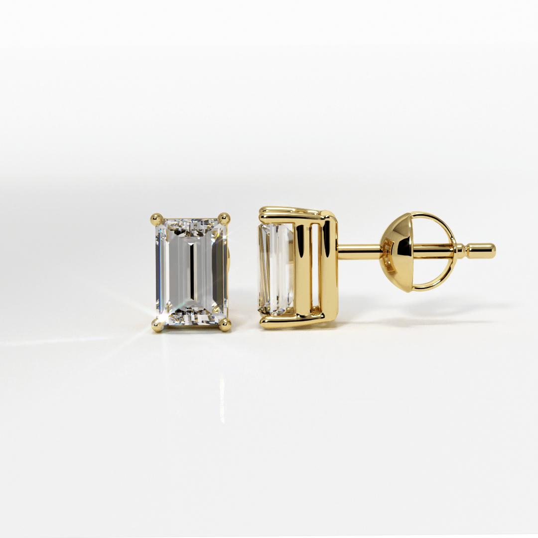 EMERALD CUT STUDS - Epsimonia