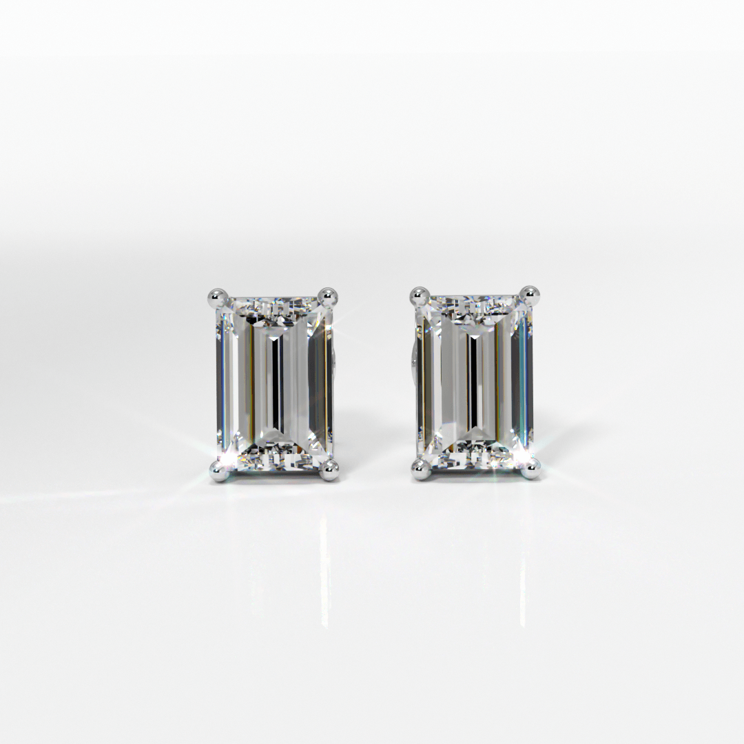 EMERALD CUT STUDS