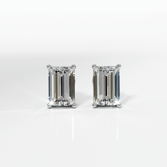 EMERALD CUT STUDS - Epsimonia