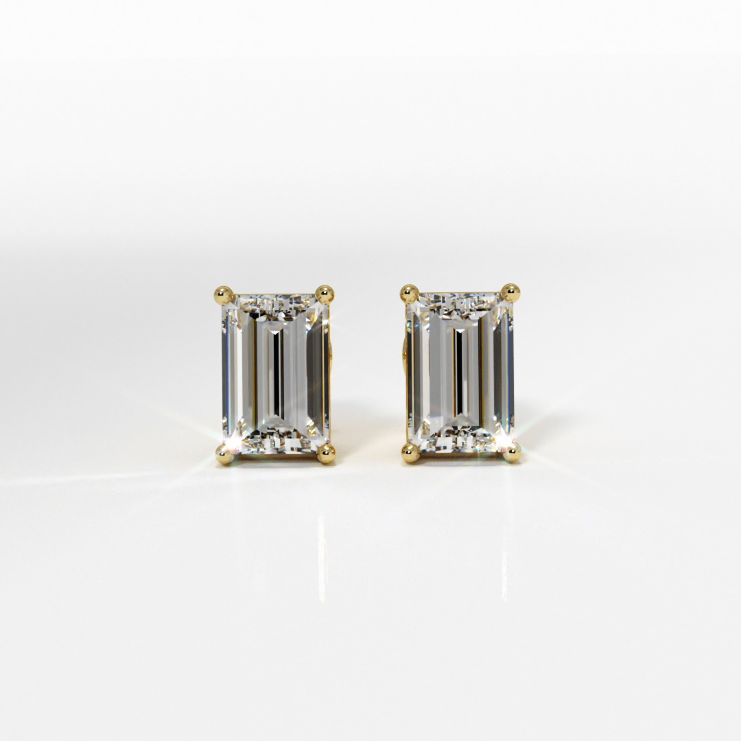 EMERALD CUT STUDS